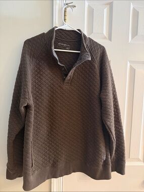 Eddie Bauer Brown Quilted Pullover